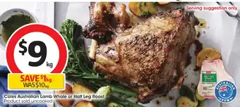 Coles Coles Australian Lamb Whole or Half Leg Roast offer