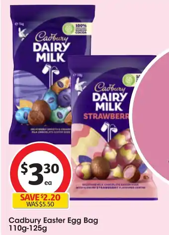 Coles Cadbury Easter Egg Bag 110g-125g offer
