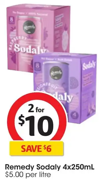 Coles Remedy Sodaly 4x250mL offer