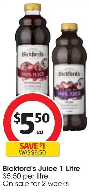 Coles Bickford's Juice 1 Litre offer