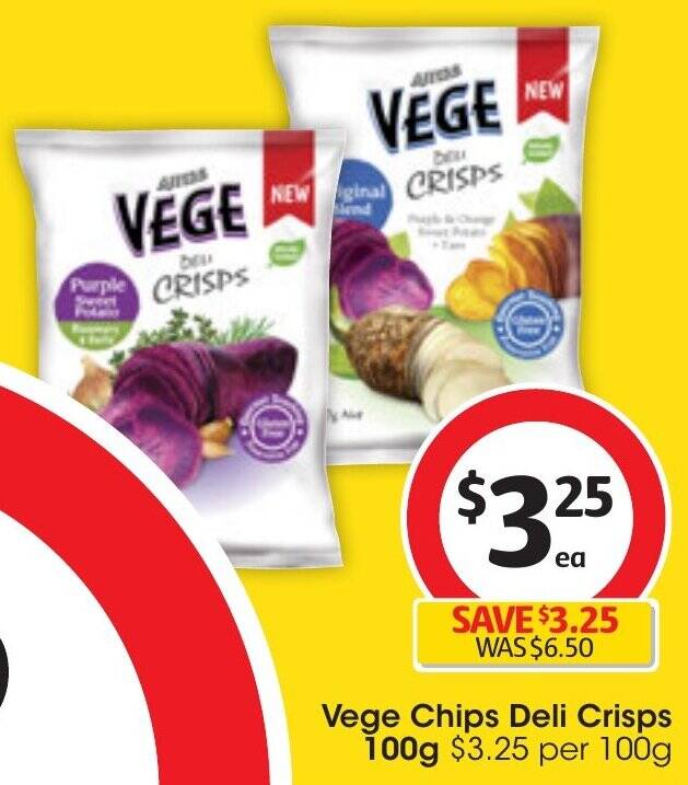 Vege Chips Deli Crisps 100g offer at Coles