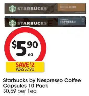 Coles Starbucks by Nespresso Coffee Capsules 10 Pack offer
