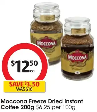 Coles Moccona Freeze Dried Instant Coffee 200g offer