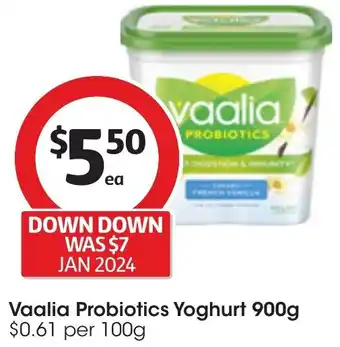Coles Vaalia Probiotics Yoghurt 900g offer