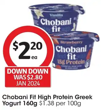 Coles Chobani Fit High Protein Greek Yogurt 160g offer