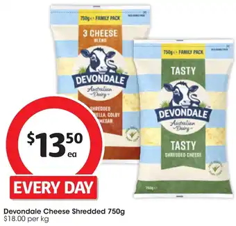 Coles Devondale Cheese Shredded 750g offer
