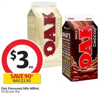 Coles Oak Flavoured Milk 600mL offer