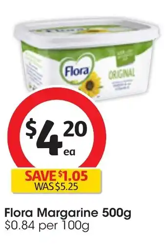 Coles Flora Margarine 500g offer