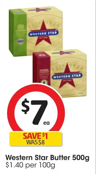 Coles Western Star Butter 500g offer