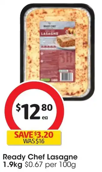 Coles Ready Chef Lasagne 1.9kg offer