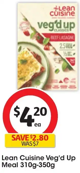 Coles Lean Cuisine Veg'd Up Meal 310g-350g offer