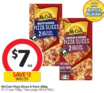 Coles McCain Pizza Slices 6 Pack 600g offer