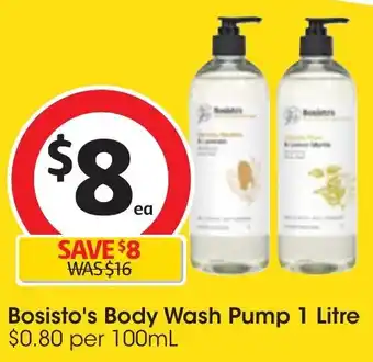 Coles Bosisto's Body Wash Pump 1 Litre offer
