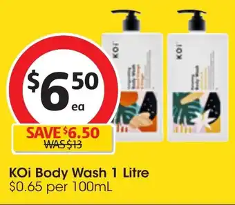 Coles KOI Body Wash 1 Litre offer