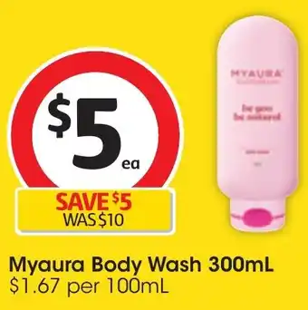 Coles Myaura Body Wash 300mL offer