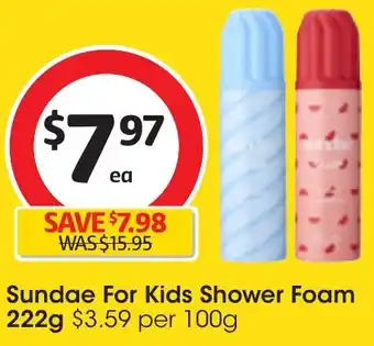 Coles Sundae For Kids Shower Foam 222g offer