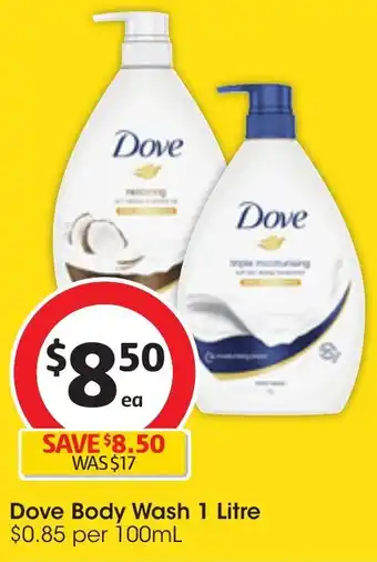 Coles Dove Body Wash 1 Litre offer