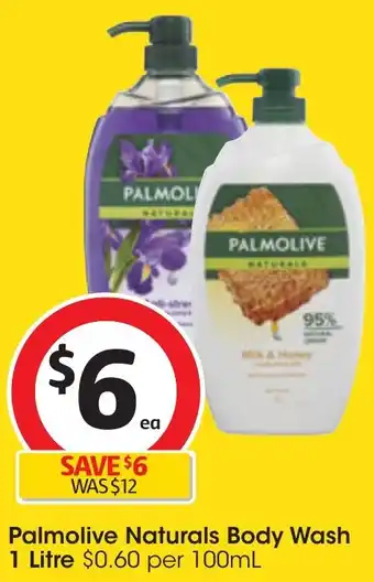 Coles Palmolive Naturals Body Wash 1 Litre offer