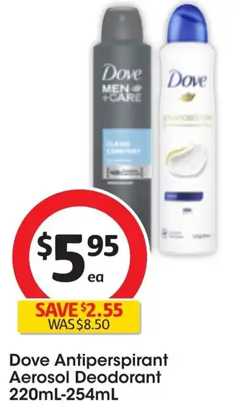 Coles Dove Antiperspirant Aerosol Deodorant 220mL-254mL offer