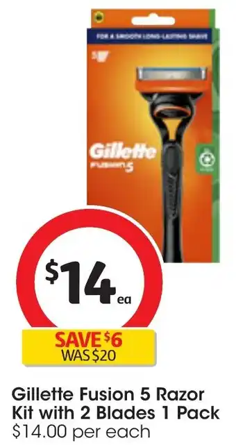 Coles Gillette Fusion 5 Razor Kit with 2 Blades 1 Pack offer