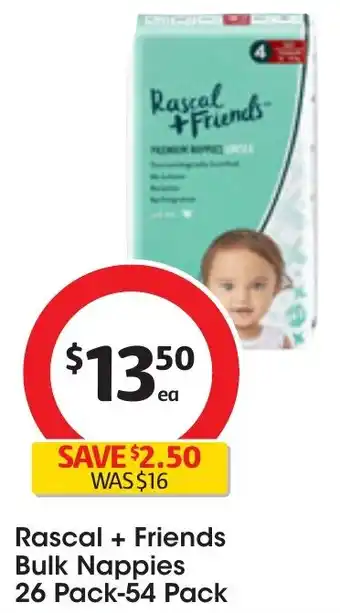 Coles Rascal + Friends Bulk Nappies 26 Pack-54 Pack offer