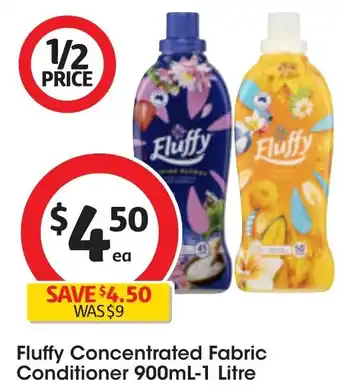 Coles Fluffy Concentrated Fabric Conditioner 900mL-1 Litre offer