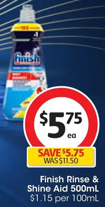 Coles Finish Rinse & Shine Aid 500mL offer