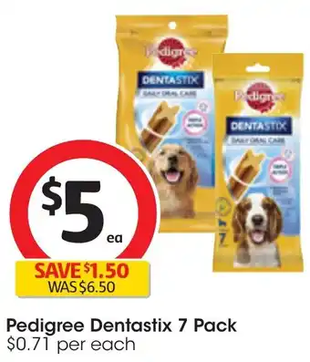 Coles Pedigree Dentastix 7 Pack offer