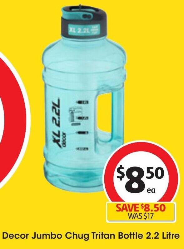Decor Jumbo Chug Tritan Bottle 2.2 Litre offer at Coles