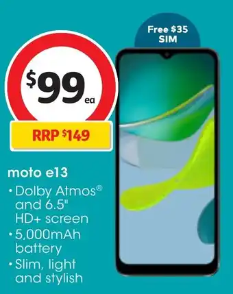 Coles moto e13 offer