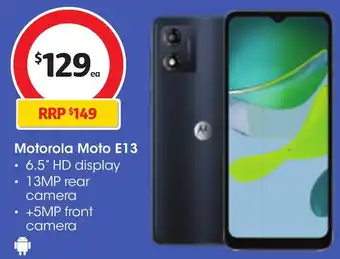 Coles Motorola Moto E13 offer