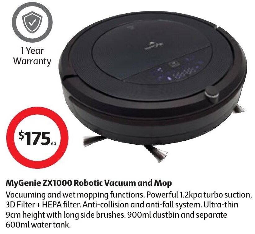 MyGenie ZX1000 Robotic Vacuum and Mop offer at Coles