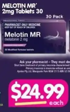 MELOTIN MR 2mg Tablets 30