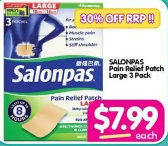 SALONPAS Pain Relief Patch Large 3 Pack