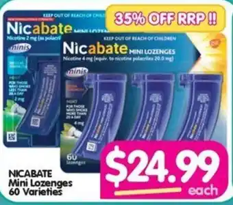 Your Discount Chemist NICABATE Mini Lozenges 60 Varieties offer