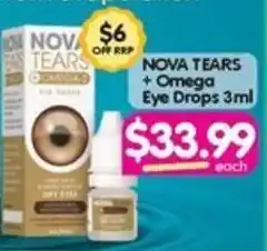 Your Discount Chemist NOVA TEARS + Omega Eye Drops 3ml offer