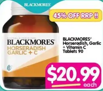 Your Discount Chemist BLACKMORES Horseradish, Garlic + Vitamin C Tablets 90 offer