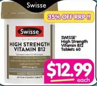 Your Discount Chemist SWISSE High Strength Vitamin B12 Tablets 60 offer