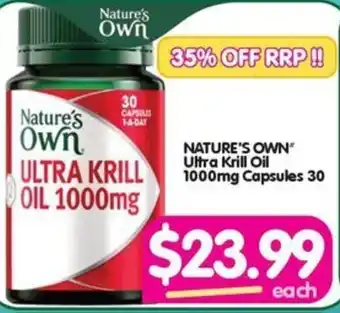 Your Discount Chemist NATURE'S OWN Ultra Krill Oil 1000mg Capsules 30 offer