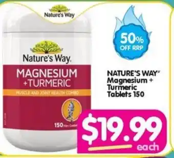 Your Discount Chemist NATURE'S WAY Magnesium + Turmeric Tablets 150 offer