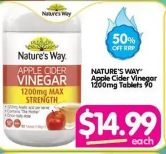 NATURE'S WAY Apple Cider Vinegar 1200mg Tablets 90