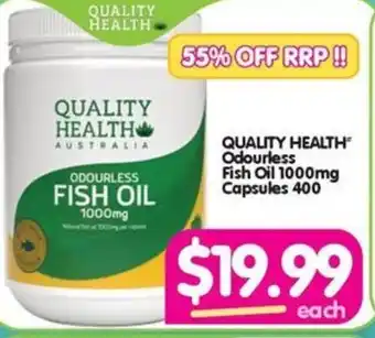 Your Discount Chemist QUALITY HEALTH Odourless Fish Oil 1000mg Capsules 400 offer