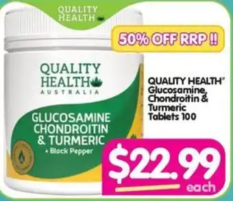 Your Discount Chemist QUALITY HEALTH Glucosamine, Chondroitin & Turmeric Tablets 100 offer