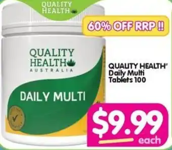 Your Discount Chemist QUALITY HEALTH Daily Multi Tablets 100 offer