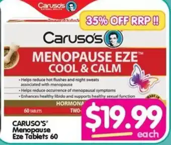 Your Discount Chemist CARUSO'S Menopause Eze Tablets 60 offer