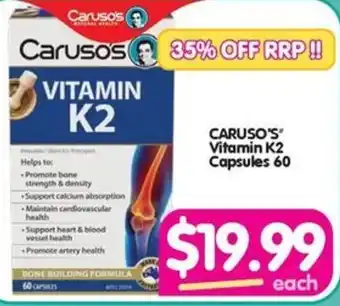 Your Discount Chemist CARUSO'S Vitamin K2 Capsules 60 offer