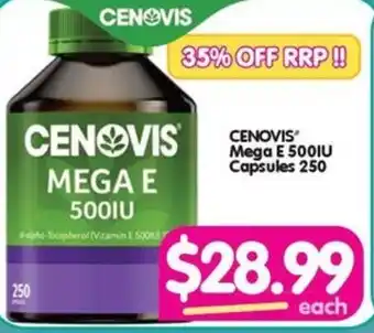 Your Discount Chemist CENOVIS Mega E 500IU Capsules 250 offer