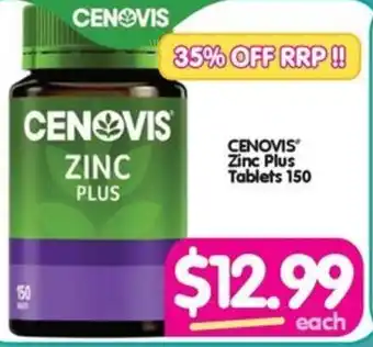 Your Discount Chemist CENOVIS Zinc Plus Tablets 150 offer