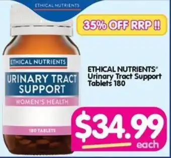 Your Discount Chemist ETHICAL NUTRIENTS Urinary Tract Support Tablets 180 offer