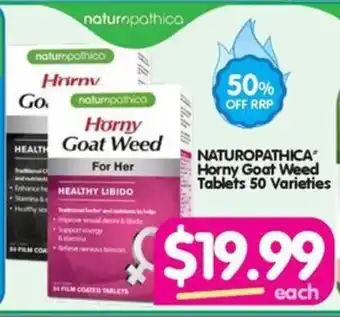 NATUROPATHICA Horny Goat Weed Tablets 50 Varieties